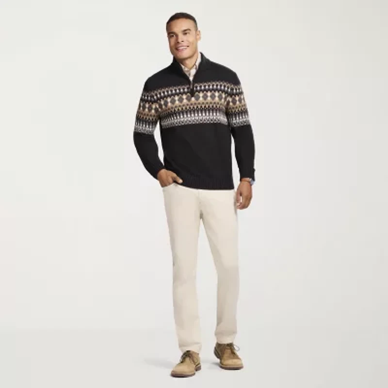 IZOD Fairisle Mens Long Sleeve Pullover Sweater