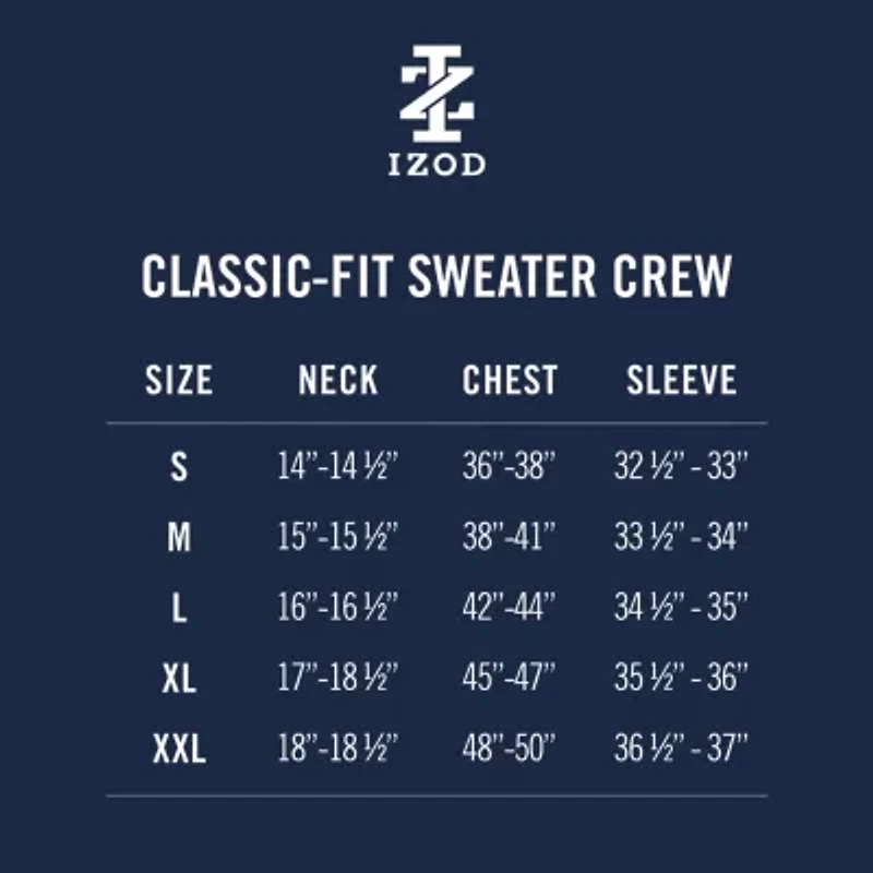 IZOD Mens Crew Neck Long Sleeve Pullover Sweater
