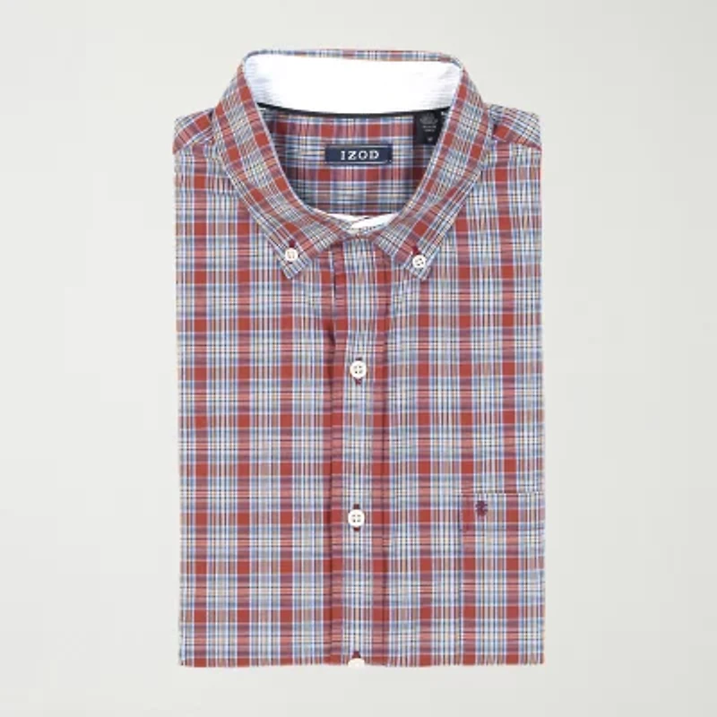 IZOD Performance Comfort Mens Long Sleeve Classic Fit Stretch Fabric Button-Down Shirt