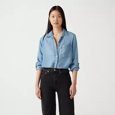 Levi's® Womens Long Sleeve Button-Down Shirt