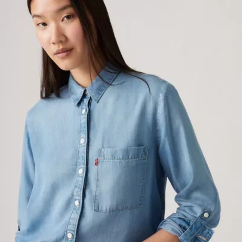 Levi's® Womens Long Sleeve Button-Down Shirt