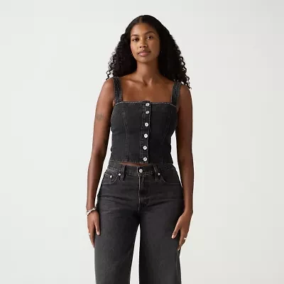Levi's Womens Square Neck Long Sleeve Tank Top