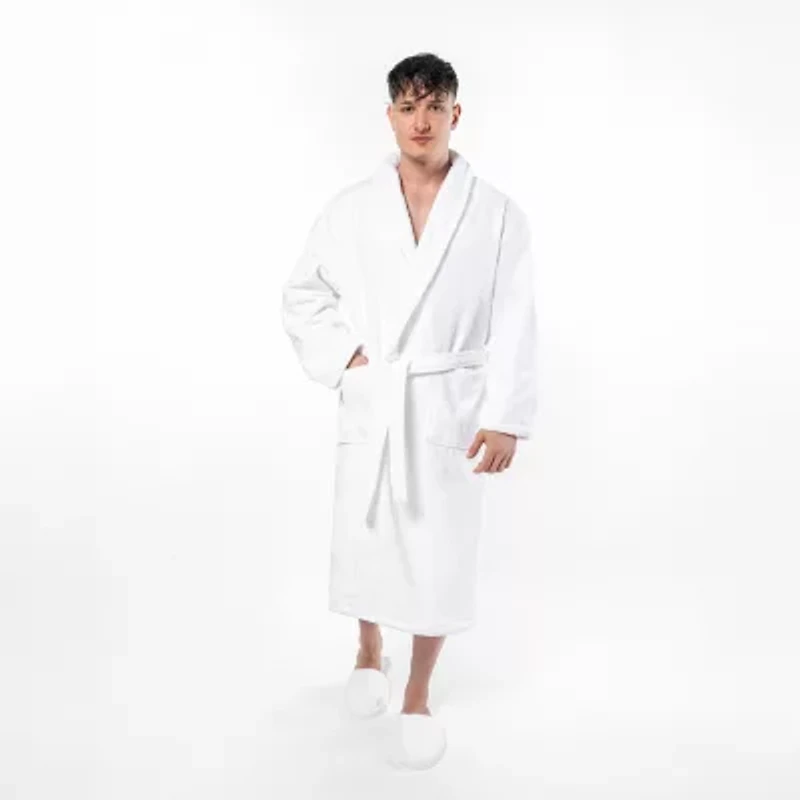 Linum Home Textiles Personalized Anovia Bathrobe Unisex Adult Velour Long Sleeve Length Robe