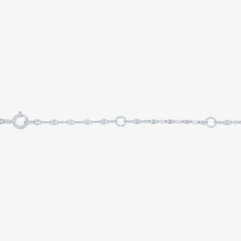 Womens Lab Created Sapphire Sterling Silver Round 16 Inch Pendant Necklace