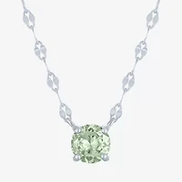 Womens Genuine Amethyst Sterling Silver Round 16 Inch Pendant Necklace