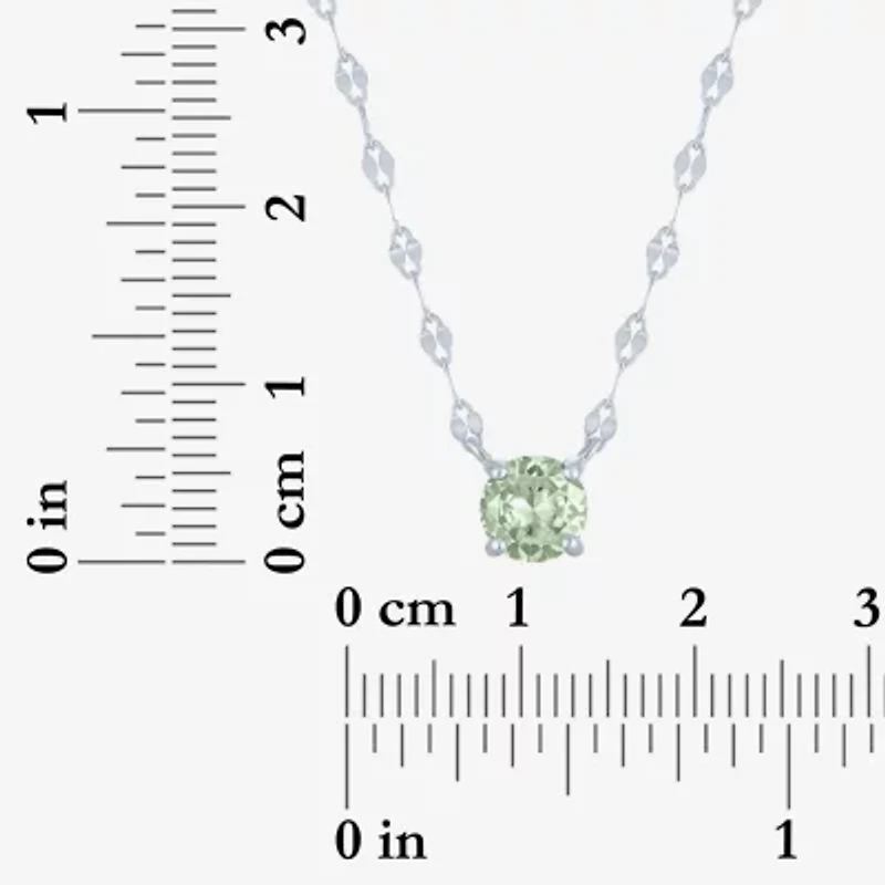 Womens Genuine Amethyst Sterling Silver Round 16 Inch Pendant Necklace