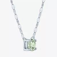 Womens Genuine Amethyst Sterling Silver Round 16 Inch Pendant Necklace