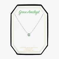 Womens Genuine Amethyst Sterling Silver Round 16 Inch Pendant Necklace