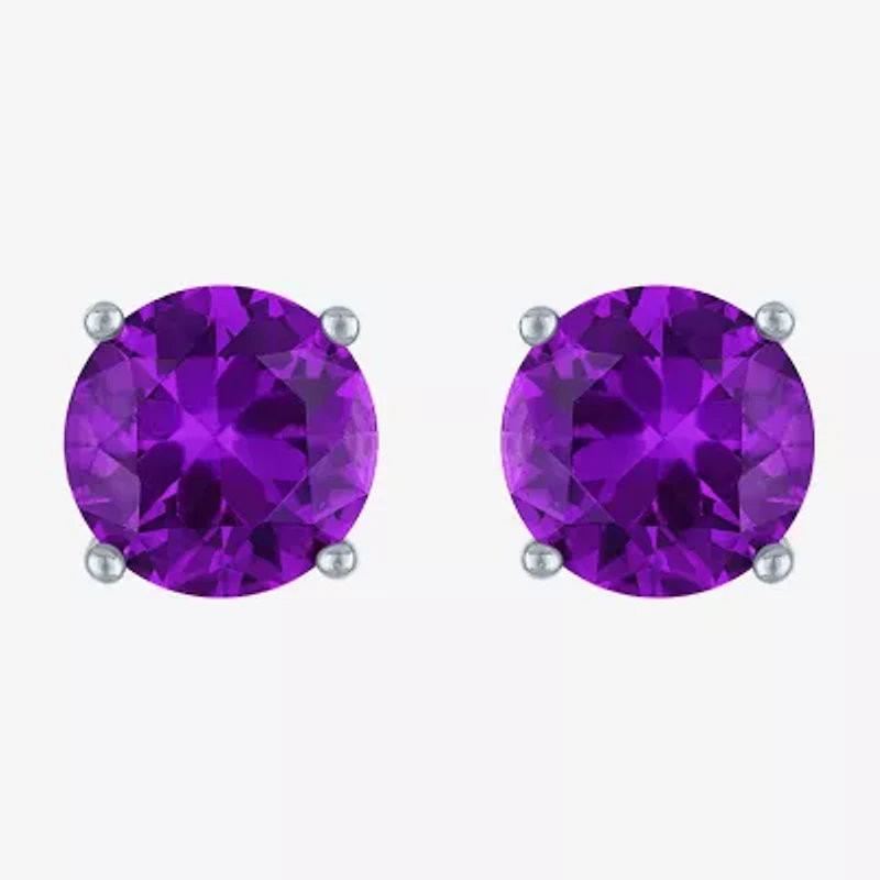 Gemstone Sterling Silver 7mm Stud Earrings