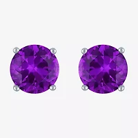 Gemstone Sterling Silver 7mm Stud Earrings