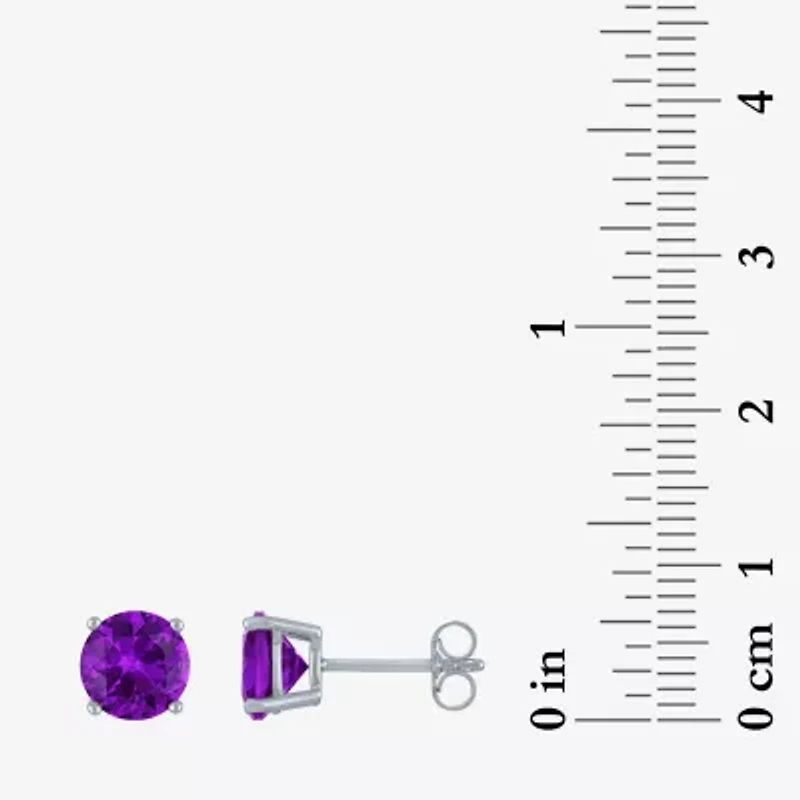 Gemstone Sterling Silver 7mm Stud Earrings