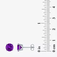 Gemstone Sterling Silver 7mm Stud Earrings