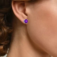 Gemstone Sterling Silver 7mm Stud Earrings