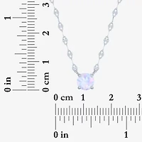 Womens Lab Created Multi Color Opal Sterling Silver Round 16 Inch Pendant Necklace