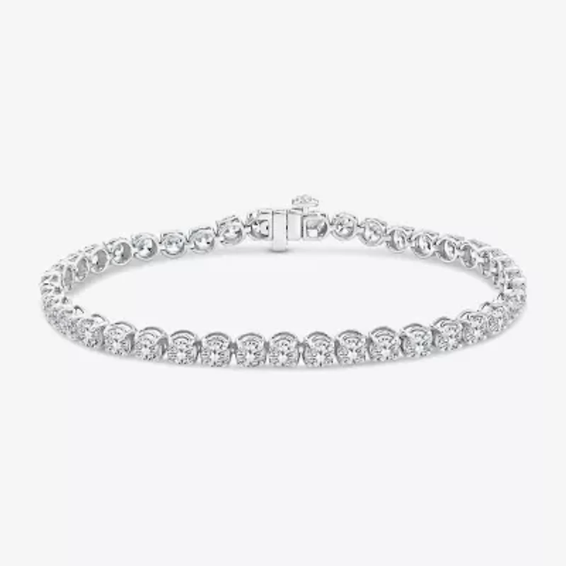 Si2 / F Womens 8 1/3 Ct. T.W. Lab Grown White Diamond 10K Gold Round 6 1/2 Inch Tennis Bracelet