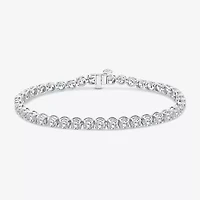 Si2 / F Womens 8 1/3 Ct. T.W. Lab Grown White Diamond 10K Gold Round 6 1/2 Inch Tennis Bracelet