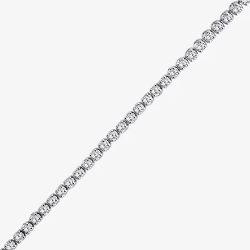 (F, Si2) Womens 1 1/10 CT. T.W.  Lab Grown White Diamond 10K White Gold 8 Inch Tennis Bracelet