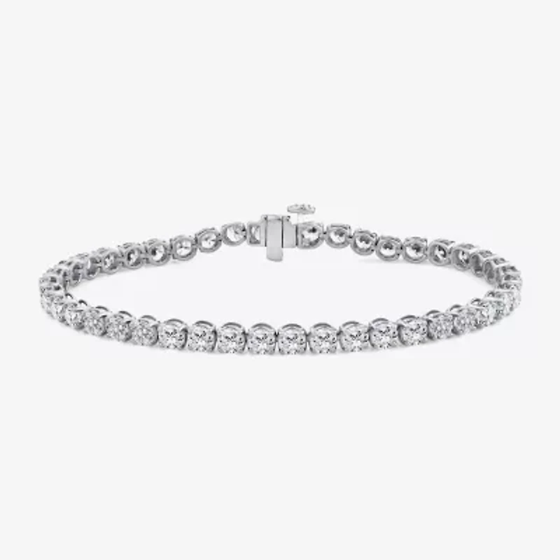 (F, Si2) Womens 8 1/2 Ct. T.W. Lab Grown White Diamond 14K Gold 7.25 Inch Tennis Bracelet
