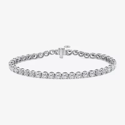 (F, Si2) Womens 8 1/2 Ct. T.W. Lab Grown White Diamond 14K Gold 7.25 Inch Tennis Bracelet