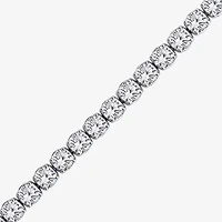 Si2 / F Womens Lab Grown White Diamond 10K Gold Round 7.25 Inch Tennis Bracelet