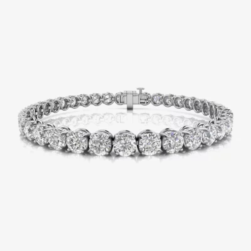 (F, Si2) Womens 11 1/5 Ct. T.W. Lab Grown White Diamond 10K Gold 6 1/2 Inch Tennis Bracelet