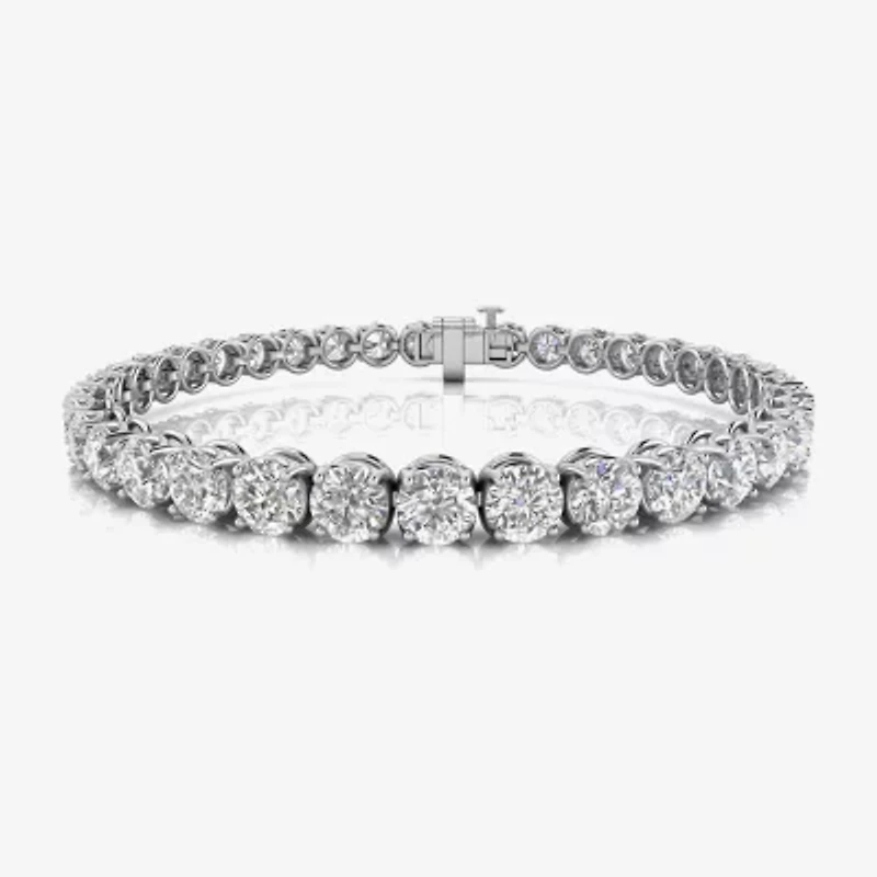 (F, Si2) Womens 11 1/5 Ct. T.W. Lab Grown White Diamond 14K White Gold 6 1/2 Inch Tennis Bracelet