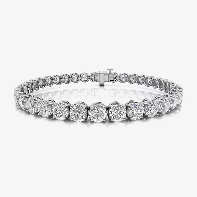 (F, Si2) Womens 11 1/5 Ct. T.W. Lab Grown White Diamond 14K White Gold 6 1/2 Inch Tennis Bracelet