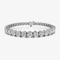 (F, Si2) Womens 11 1/5 Ct. T.W. Lab Grown White Diamond 14K White Gold 6 1/2 Inch Tennis Bracelet