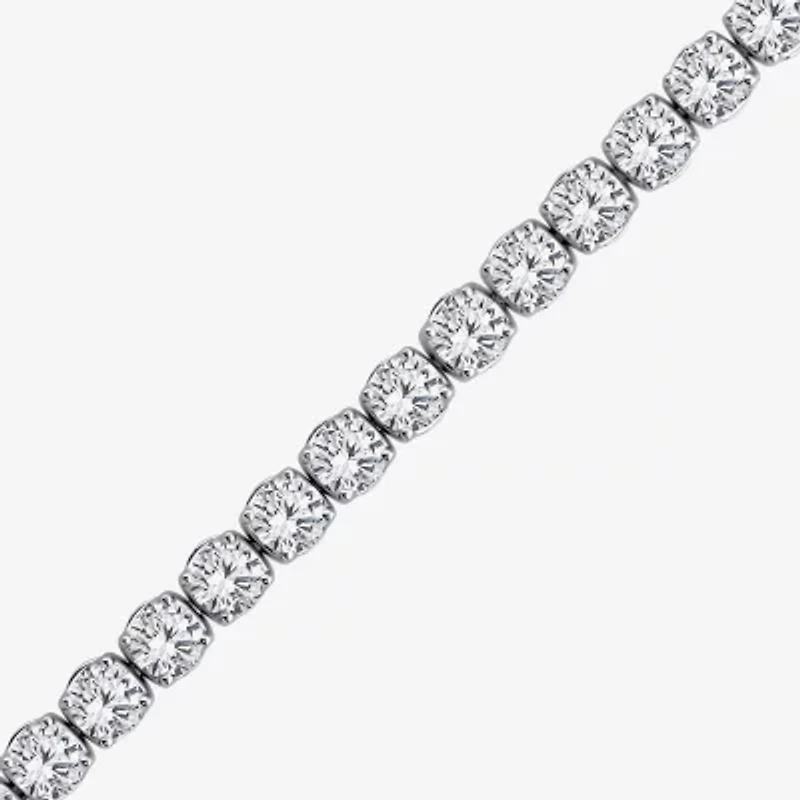 Si2 / F Womens Lab Grown White Diamond 14K White Gold Round 7.25 Inch Tennis Bracelet