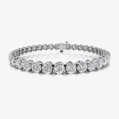 (F / Si2) Womens 12 5/8 Ct. T.W. Lab Grown White Diamond 10K Gold 7.25 Inch Tennis Bracelet