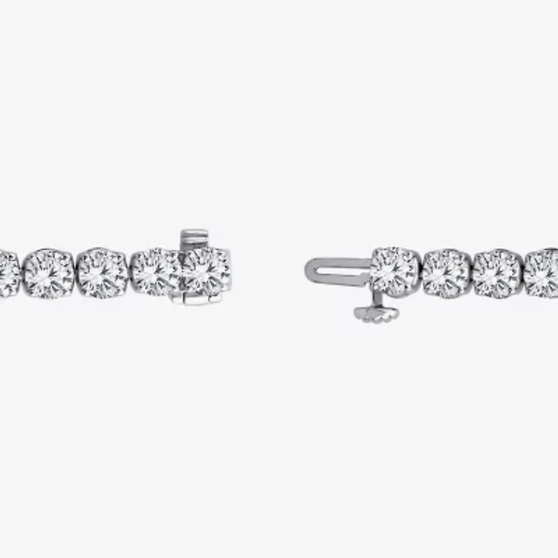 (F / Si2) Womens 12 3/4 Ct. T.W. Lab Grown White Diamond 14K Gold Round 6 1/2 Inch Tennis Bracelet