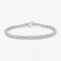 (F / Si2) Womens 8 1/3 Ct. T.W. Lab Grown White Diamond 10K Gold Round 6 1/2 Inch Tennis Bracelet