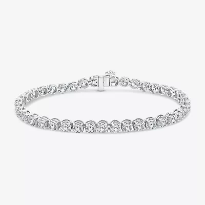 (F, Si2) Womens 10 1/2 Ct. T.W. Lab Grown White Diamond 14K Gold 8 Inch Tennis Bracelet
