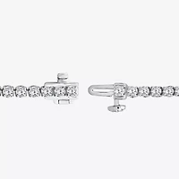 (F, Si2) Womens 3 1/6 Ct. T.W. Lab Grown White Diamond 10K Gold 7.25 Inch Tennis Bracelet