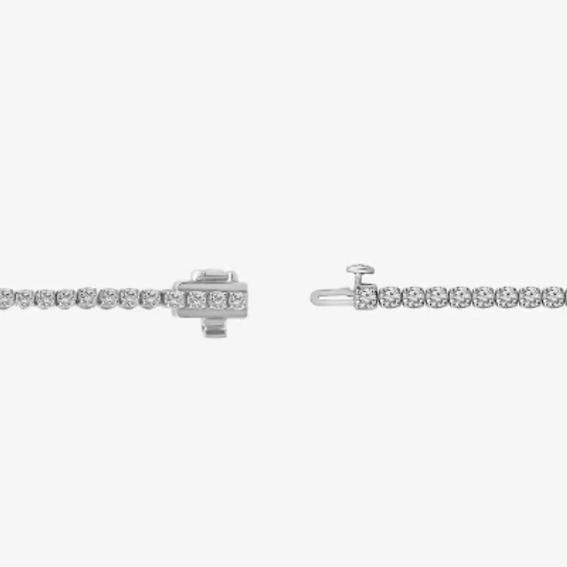 (F, Si2) Womens 2 1/8 Ct. T.W. Lab Grown White Diamond 14K White Gold 7.25 Inch Tennis Bracelet