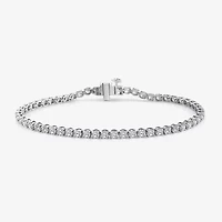 (F, Si2) Womens 3 1/2 CT. T.W Lab Grown White Diamond 14K White Gold 6 1/2 Inch Tennis Bracelet