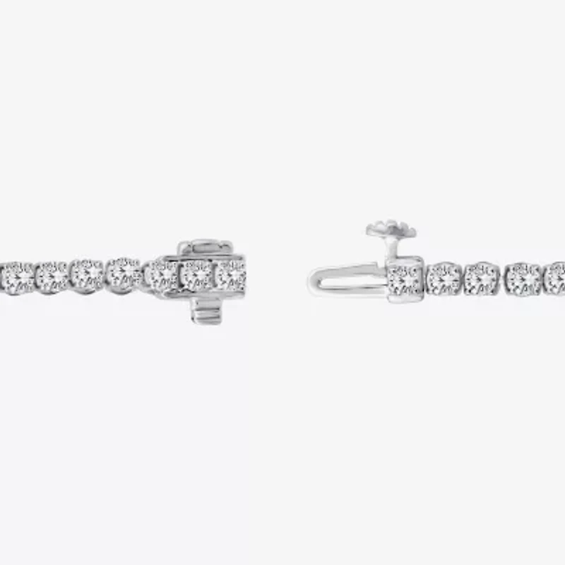 (F, Si2) Womens 4 1/10 Ct. T.W. Lab Grown White Diamond 14K White Gold 7.25 Inch Tennis Bracelet