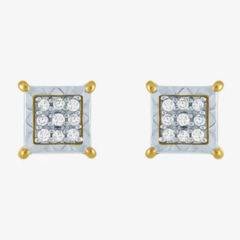 (G-H, Si2-I1) 1/10 CT. T.W. Lab Grown White Diamond 10K Gold 5.5mm Stud Earrings