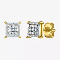 (G-H, Si2-I1) 1/10 CT. T.W. Lab Grown White Diamond 10K Gold 5.5mm Stud Earrings