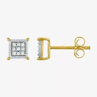 (G-H, Si2-I1) 1/10 CT. T.W. Lab Grown White Diamond 10K Gold 5.5mm Stud Earrings