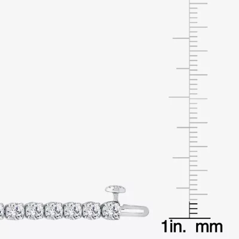 (F, Si2) Womens 8 Ct.T.W. Lab Grown White Diamond 10K Gold Round 8 Inch Tennis Bracelet