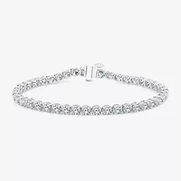 (F, Si2) Womens 6 1/2 Ct. T.W. Lab Grown White Diamond 14K Gold Round 6 1/2 Inch Tennis Bracelet