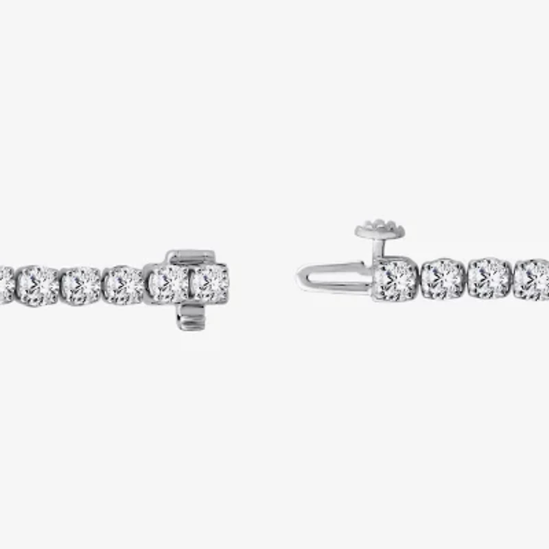 (F, Si2) Womens 7 3/8 Ct. T.W. Lab Grown White Diamond 10K Gold Round 6 1/2 Inch Tennis Bracelet