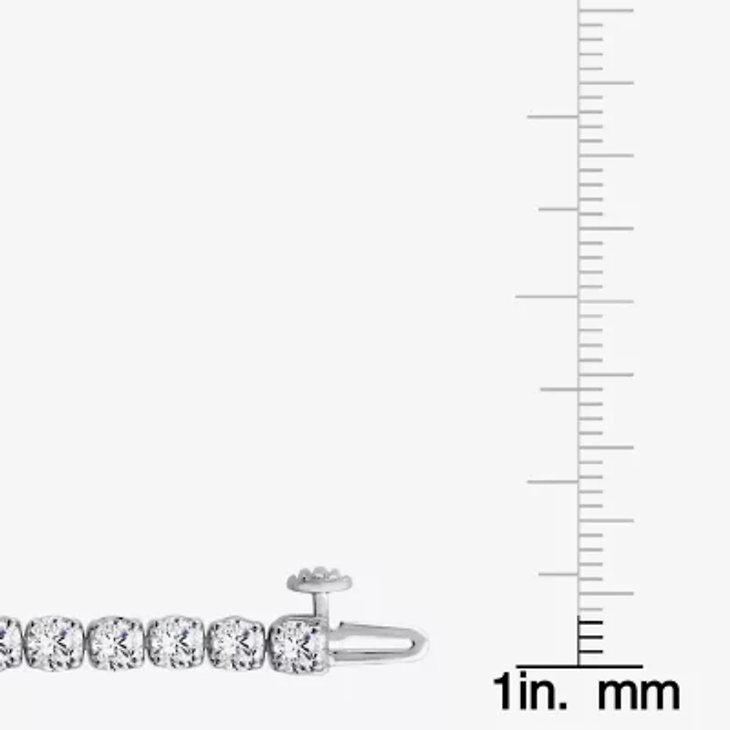 (F, Si2) Womens 7 3/8 Ct. T.W. Lab Grown White Diamond 10K Gold Round 6 1/2 Inch Tennis Bracelet