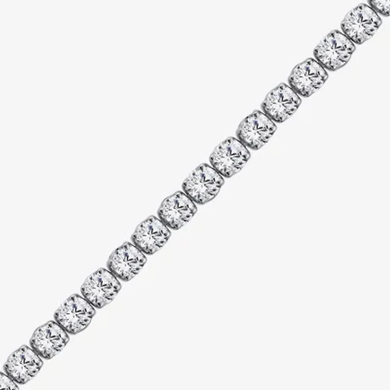 (F, Si2) Womens 7 3/8 Ct. T.W. Lab Grown White Diamond 10K Gold Round 6 1/2 Inch Tennis Bracelet