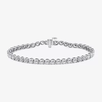 (F, Si2) Womens 8 1/2 Ct. T.W. Lab Grown White Diamond 10K Gold Round 7.25 Inch Tennis Bracelet