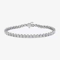(F, Si2) Womens 8 1/2 Ct. T.W. Lab Grown White Diamond 10K Gold Round 7.25 Inch Tennis Bracelet