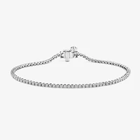 (F, Si2) Womens 1 1/10 CT. T.W.  Lab Grown White Diamond 14K Gold Round 8 Inch Tennis Bracelet