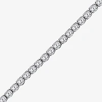 (F, Si2) Womens 5 1/2 CT. T.W. Lab Grown White Diamond 10K White Gold Round 6 1/2 Inch Tennis Bracelet