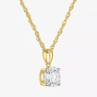 G-H, Si2-I1 Womens 2 CT. T.W. Lab Grown White Diamond Sterling Silver or 14K Gold over Round Pendant Necklace